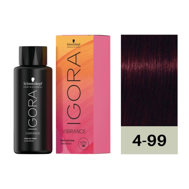 Schwarzkopf Igora Vibrance 4-99 Castaño Medio Violeta Intenso (sin alcohol) 60 ml