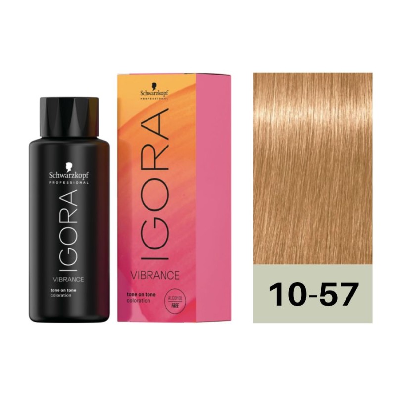 Schwarzkopf Igora Vibrance 10-57 Matizador Suave Dorado Cobrizo 60 ml Baño de Color