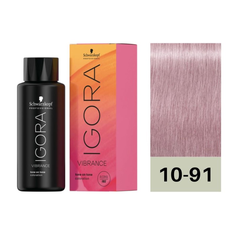 Schwarzkopf Igora Vibrance 10-91 Matizador Suave Violeta Ceniza 60 ml Baño de Color