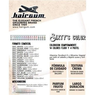 CARTA DE COLOR SIXTY'S COLORACIÓN SEMIPERMANENTE
