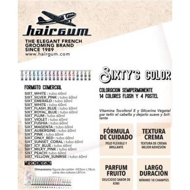 CARTA DE COLOR SIXTY'S COLORACIÓN SEMIPERMANENTE