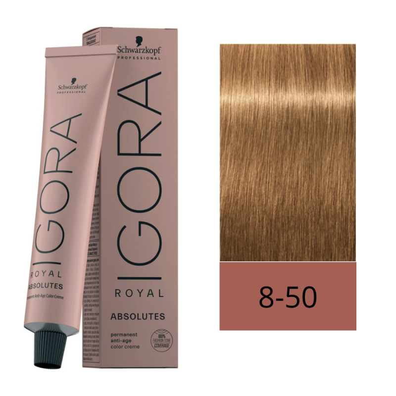 Schwarzkopf Tinte Igora Royal Absolutes 8-50 Rubio Claro Dorado Natural 60 ml