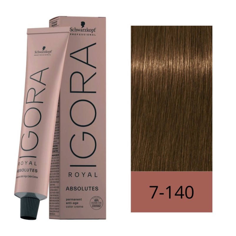 Schwarzkopf Tinte Igora Royal Absolutes 7-140 Rubio Medio ceniza Beige Natural 60 ml