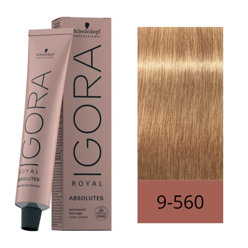 Schwarzkopf Tinte Igora Royal Absolutes 9-560 Rubio Muy Claro Dorado Chocolate Natural 60 ml