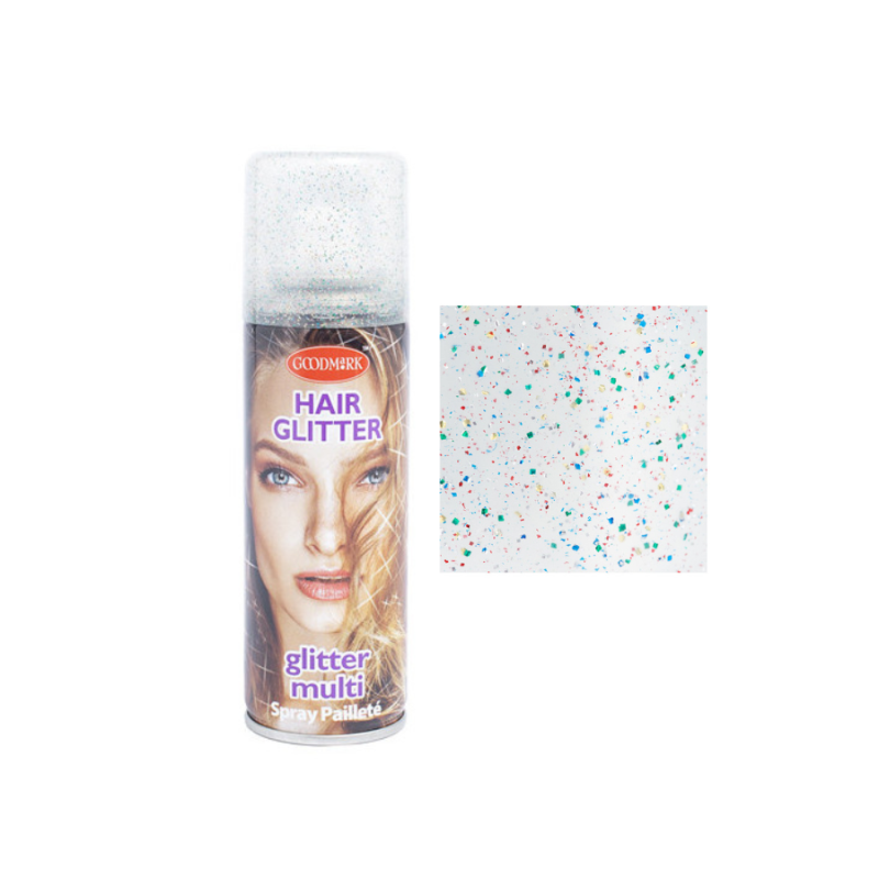 Spray temporal de color glitter multi para cabello 125 ml