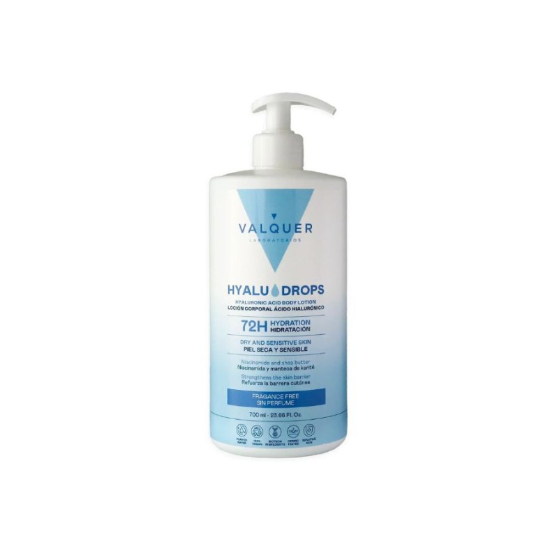 Valquer Hyalu Drops Loción Corporal Hidratante Sin Perfume 700 ml