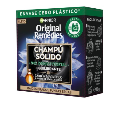 ORIGINAL REMEDIES champú sólido equilibrante carbón magnético 60 gr