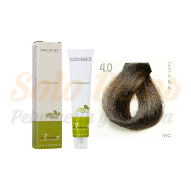 Hairconcept Tinte Sin Amoniaco ni PPD 4-0 Castaño Medio Natural 60 ml Elite Evolution Organic Color