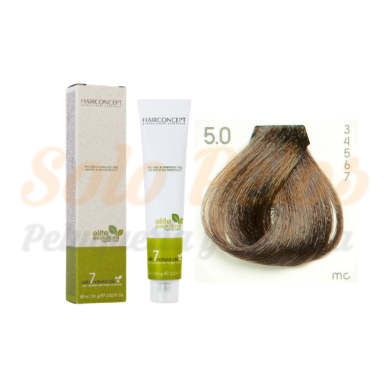 Hairconcept Tinte Sin Amoniaco ni PPD 5-0 Castaño Claro Natural 60 ml Elite Evolution Organic Color