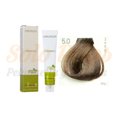 HAIRCONCEPT ELITE EVOLUTION ORGANIC COLOR (SIN AMONIACO NI PPD) 5-0 CASTAÑO CLARO NATURAL 60 ML