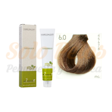 HAIRCONCEPT ELITE EVOLUTION ORGANIC COLOR (SIN AMONIACO NI PPD) 6-0 RUBIO OSCURO NATURAL 60 ML