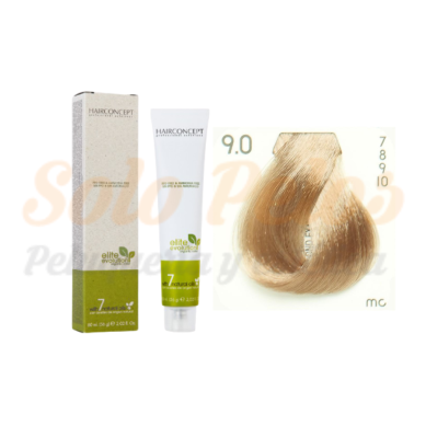 HAIRCONCEPT ELITE EVOLUTION ORGANIC COLOR (SIN AMONIACO NI PPD) 9-0 RUBIO EXTRA CLARO NATURAL 60 ML