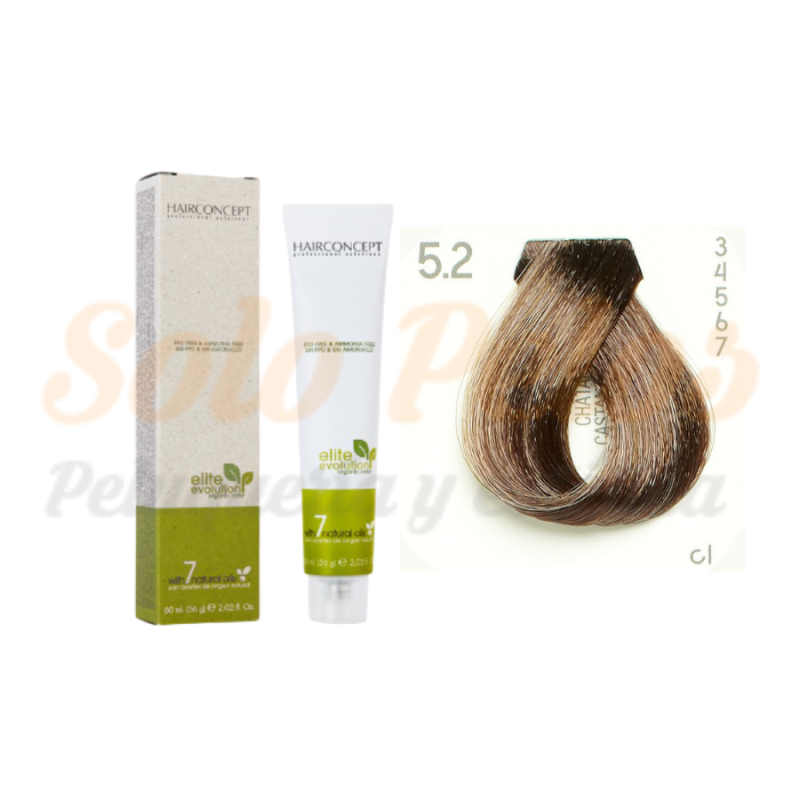 HAIRCONCEPT 5-2 Castaño claro beige ELITE EVOLUTION ORGANIC COLOR (SIN AMONIACO NI PPD) 60 ml