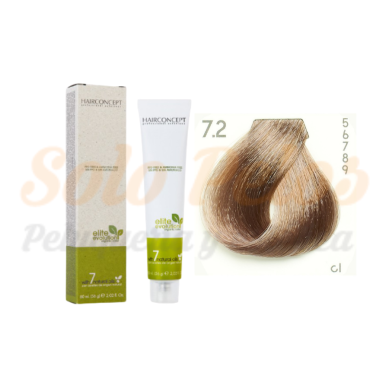 Hairconcept Tinte Sin Amoniaco ni PPD 7-2 Rubio Medio Beige 60 ml Elite Evolution Organic Color
