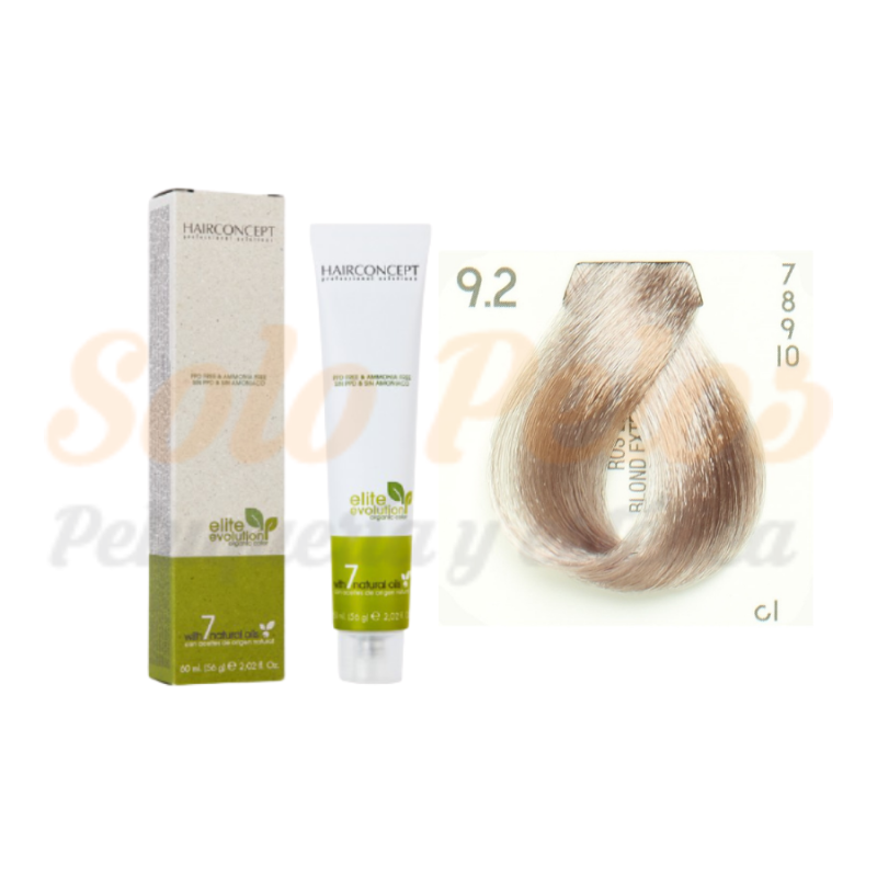 HAIRCONCEPT 9-2 Rubio extra claro beige ELITE EVOLUTION ORGANIC COLOR (SIN AMONIACO NI PPD) 60 ml