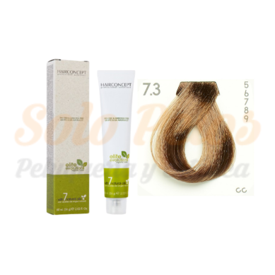 Hairconcept Tinte Sin Amoniaco ni PPD 7-3 Rubio Medio Dorado 60 ml Elite Evolution Organic Color