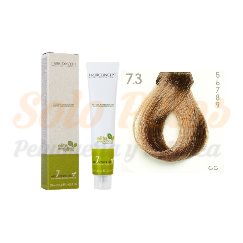 HAIRCONCEPT 7-3 Rubio medio dorado ELITE EVOLUTION ORGANIC COLOR (SIN AMONIACO NI PPD) 60 ml