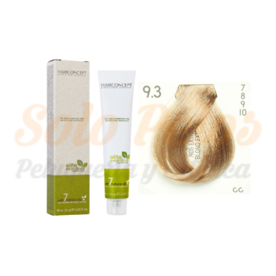 HAIRCONCEPT 9-3 Rubio extra claro dorado ELITE EVOLUTION ORGANIC COLOR (SIN AMONIACO NI PPD) 60 ml