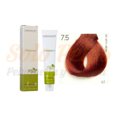 HAIRCONCEPT 7-5 Rubio medio rojizo ELITE EVOLUTION ORGANIC COLOR (SIN AMONIACO NI PPD) 60 ml