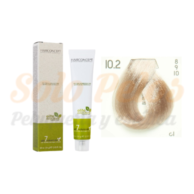 Hairconcept Tinte Sin Amoniaco ni PPD 10-2 Rubio Platino Beige 60 ml Elite Evolution Organic Color