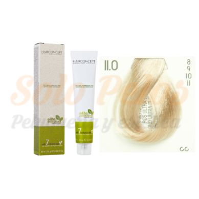 Hairconcept Tinte Sin Amoniaco ni PPD 11-0 Rubio Ultra Platino Natural 60 ml Elite Evolution Organic Color