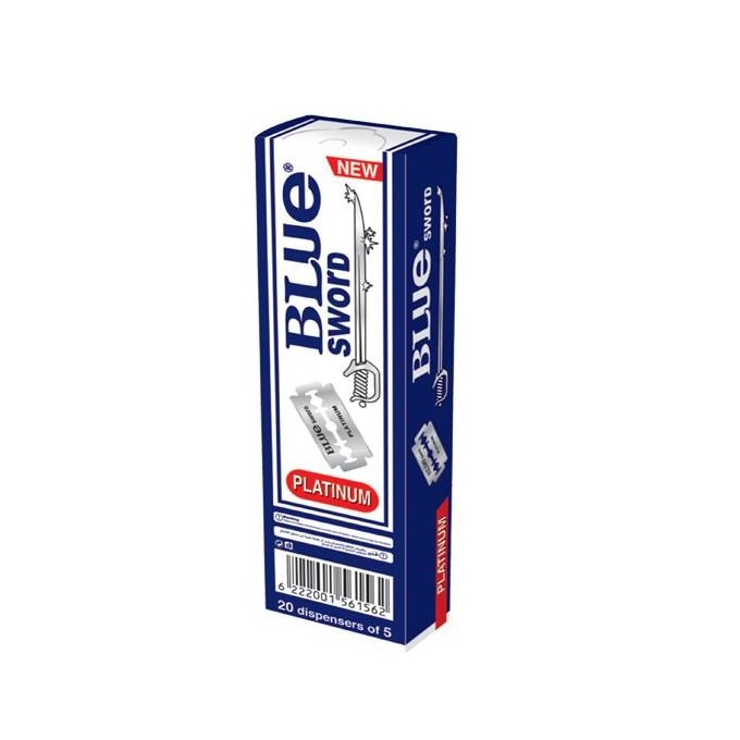 Hojas de afeitar Platinum BLUE SWORD (20 cajitas de 5 cuchillas)