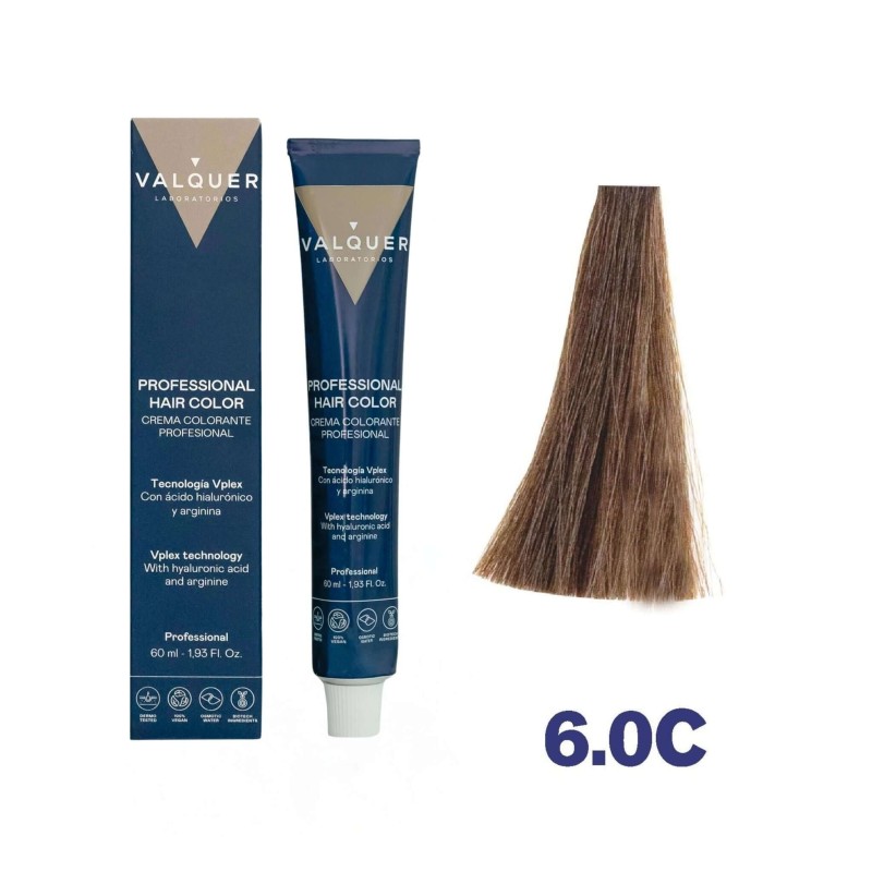 Valquer Tinte VPlex 6.0C Rubio Oscuro Natural Frío 60 ml