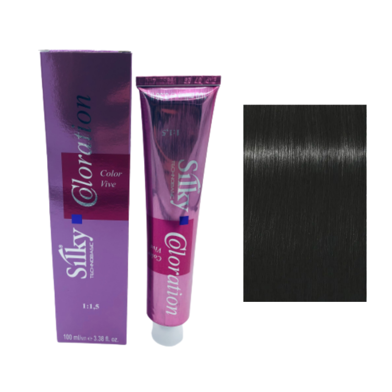 SILKY Tinte de pelo nº 2 castaño muy oscuro 100 ml