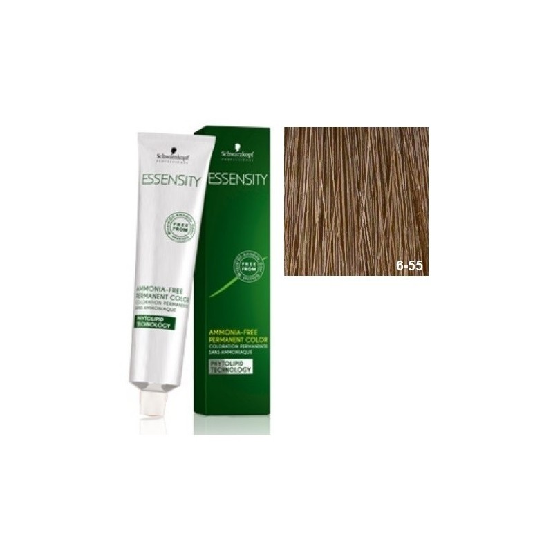 SCHWARZKOPF ESSENSITY TINTE SIN AMONIACO 6-55 RUBIO OSCURO DORADO INTENSO + LOCIÓN ACTIVADORA