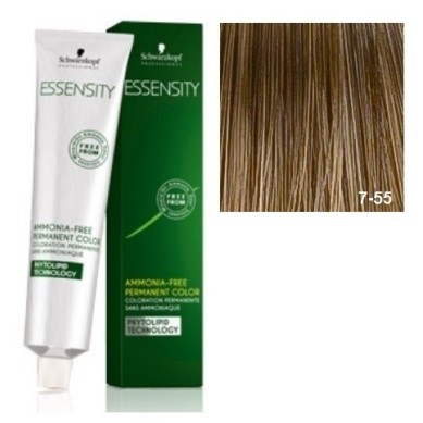 SCHWARZKOPF ESSENSITY TINTE SIN AMONIACO 7-55 RUBIO MEDIO DORADO INTENSO + LOCIÓN ACTIVADORA