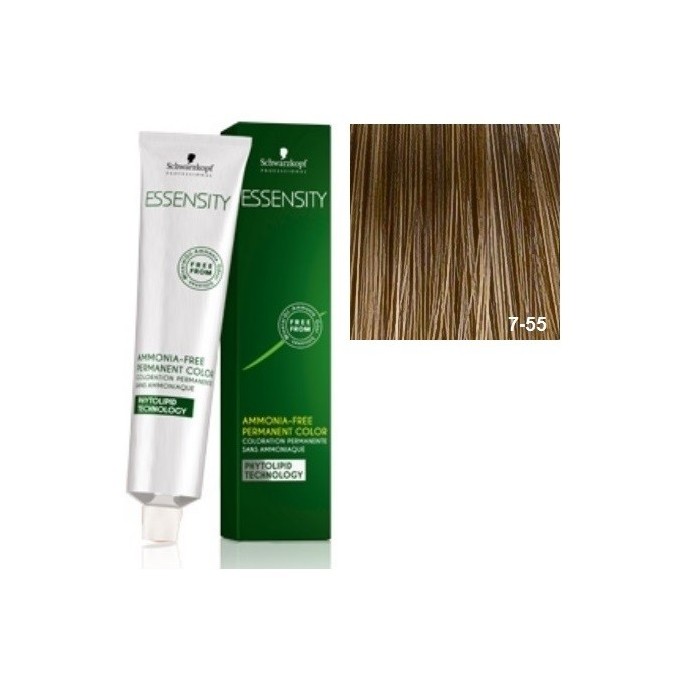 SCHWARZKOPF ESSENSITY TINTE SIN AMONIACO 7-55 RUBIO MEDIO DORADO INTENSO + LOCIÓN ACTIVADORA