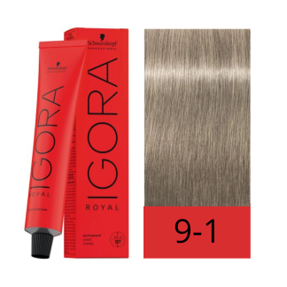 Schwarzkopf Tinte Igora Royal 9-1 Rubio Muy Claro Ceniza 60 ml