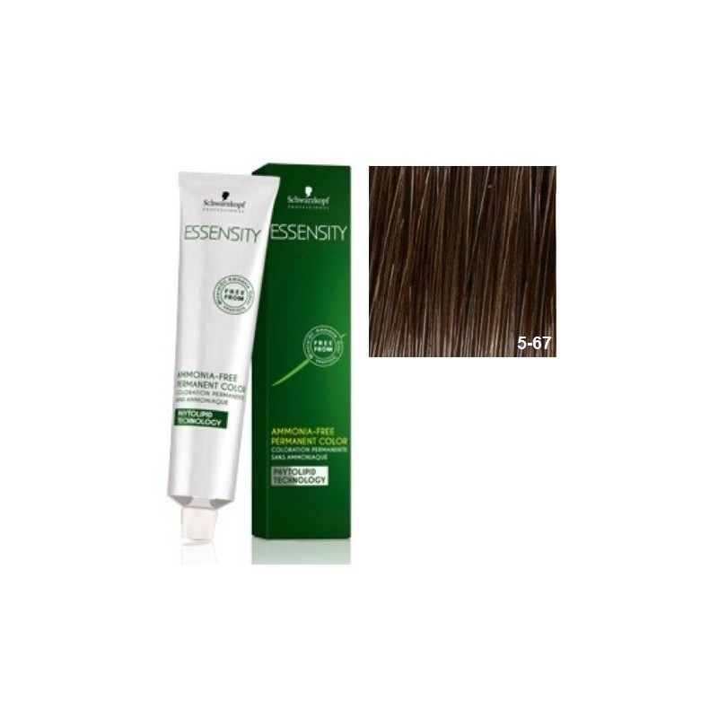 SCHWARZKOPF ESSENSITY TINE SIN AMONIACO 5-67 CASTAÑO CLARO MARRON COBRIZO + LOCIÓN ACTIVADORA