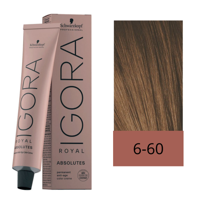 Schwarzkopf Tinte Igora Royal Absolutes 6-60 Rubio Oscuro Chocolate Natural 60 ml