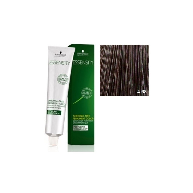 SCHWARZKOPF ESSENSITY TINTE SIN AMONIACO 4-68 CASTAÑO MEDIO MARRON ROJIZO + LOCIÓN ACTIVADORA