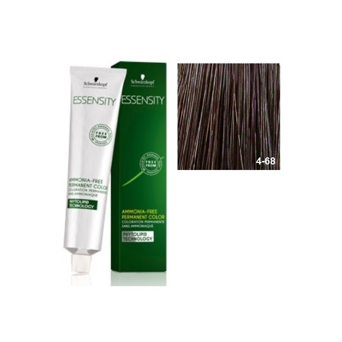 SCHWARZKOPF ESSENSITY TINTE SIN AMONIACO 4-68 CASTAÑO MEDIO MARRON ROJIZO + LOCIÓN ACTIVADORA