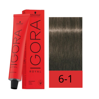 Schwarzkopf Tinte Igora Royal 6-1 Rubio Oscuro Ceniza 60 ml