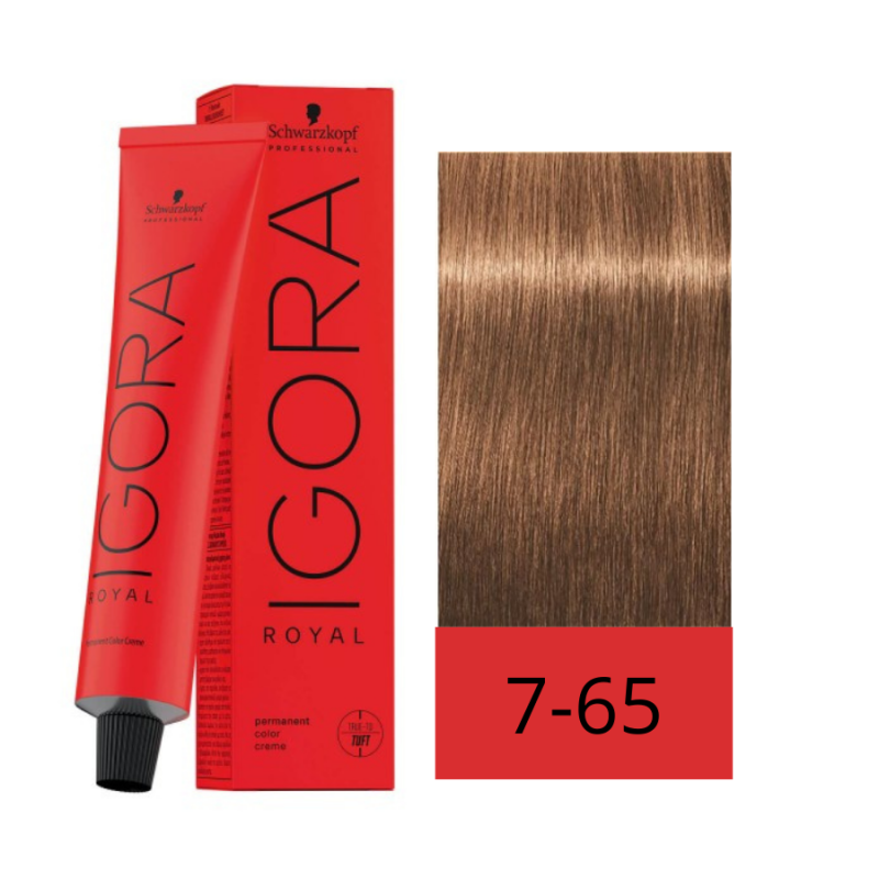 Schwarzkopf Tinte Igora Royal 7-65 Rubio Medio Chocolate Dorado 60 ml