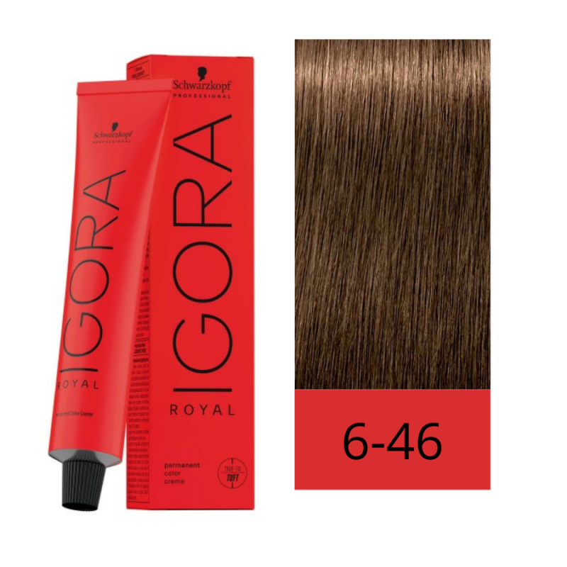 Schwarzkopf Tinte Igora Royal 6-46 Rubio Oscuro Beige Chocolate 60 ml Nude Tones