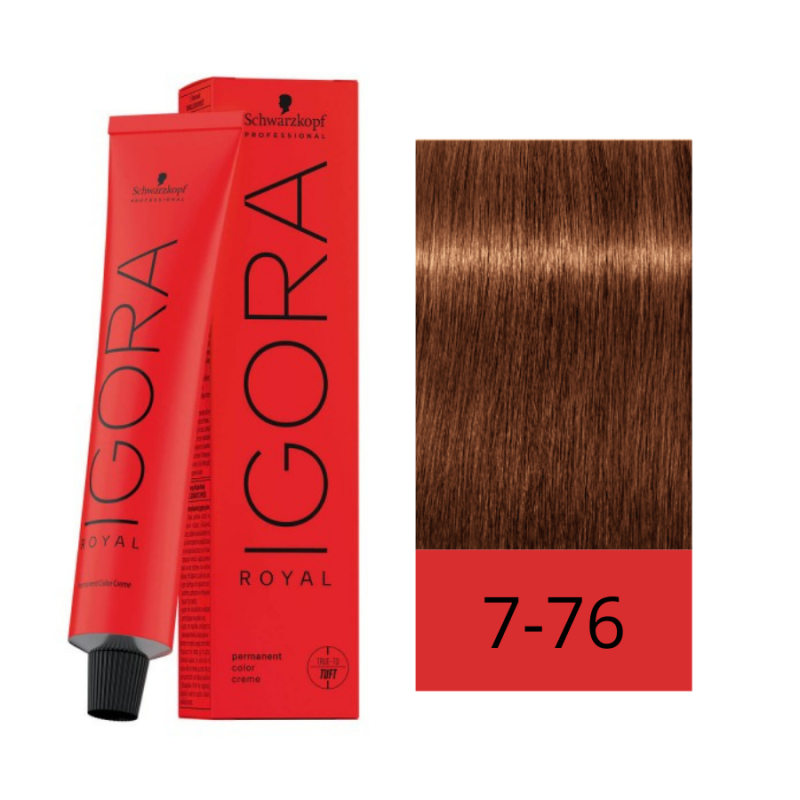 Schwarzkopf Tinte Igora Royal 7-76 Rubio Medio Cobrizo Chocolate 60 ml