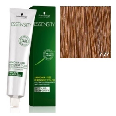 SCHWARZKOPF ESSENSITY TINTE SIN AMONIACO 7-77 RUBIO MEDIO  COBRIZO INTENSO + LOCIÓN ACTIVADORA