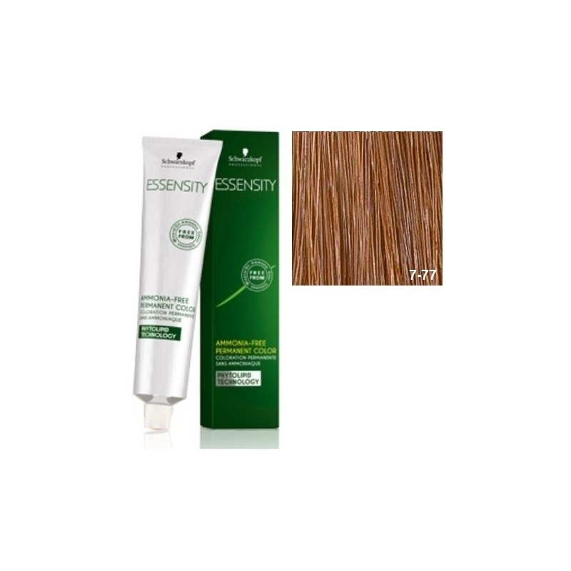 SCHWARZKOPF ESSENSITY TINTE SIN AMONIACO 7-77 RUBIO MEDIO  COBRIZO INTENSO + LOCIÓN ACTIVADORA
