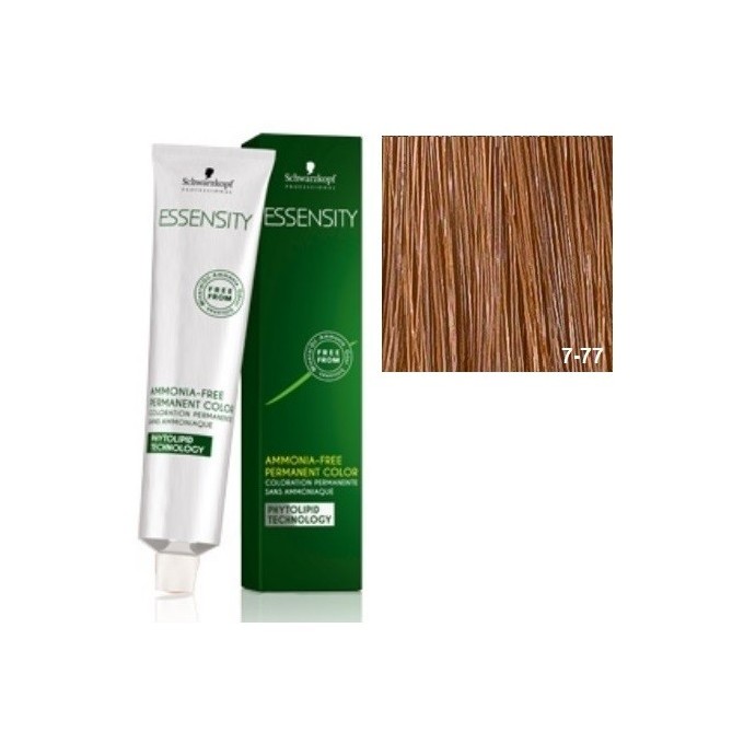 SCHWARZKOPF ESSENSITY TINTE SIN AMONIACO 7-77 RUBIO MEDIO  COBRIZO INTENSO + LOCIÓN ACTIVADORA
