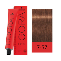 Schwarzkopf Tinte Igora Royal 7-57 Rubio Medio Dorado Cobrizo 60 ml