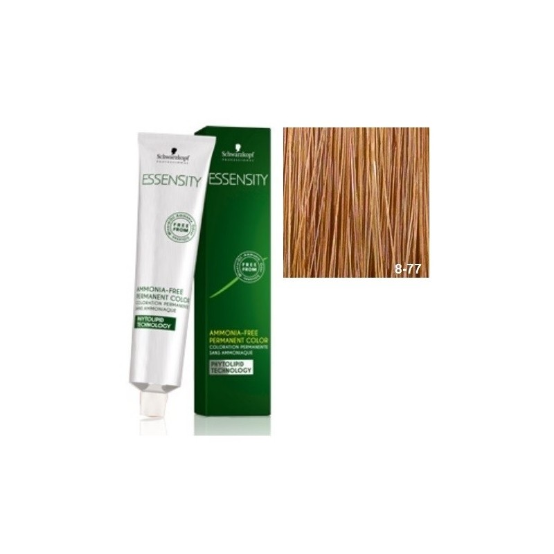 SCHWARZKOPF ESSENSITY TINTE SIN AMONIACO 8-77 RUBIO CLARO COBRIZO INTENSO + LOCIÓN ACTIVADORA