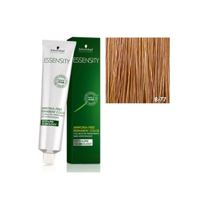 SCHWARZKOPF ESSENSITY TINTE SIN AMONIACO 8-77 RUBIO CLARO COBRIZO INTENSO + LOCIÓN ACTIVADORA