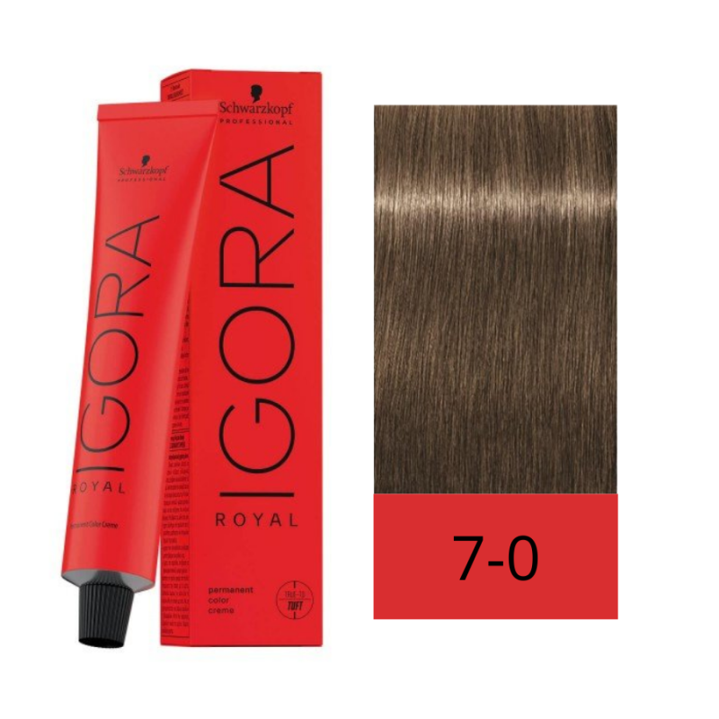 Schwarzkopf Tinte Igora Royal 7-0 Rubio Medio Natural 60 ml