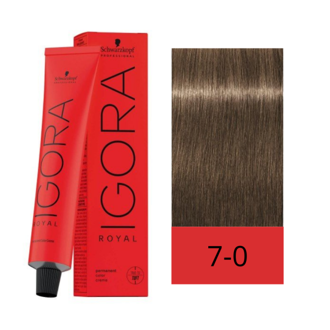 Schwarzkopf Tinte Igora Royal 7-0 Rubio Medio Natural 60 ml