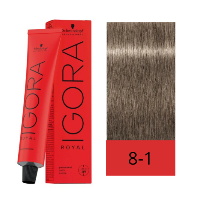 Schwarzkopf Tinte Igora Royal 8-1 Rubio Claro Ceniza 60 ml