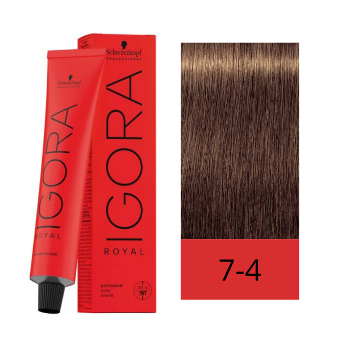 Schwarzkopf Tinte Igora Royal 7-4 Rubio Medio Beige 60 ml